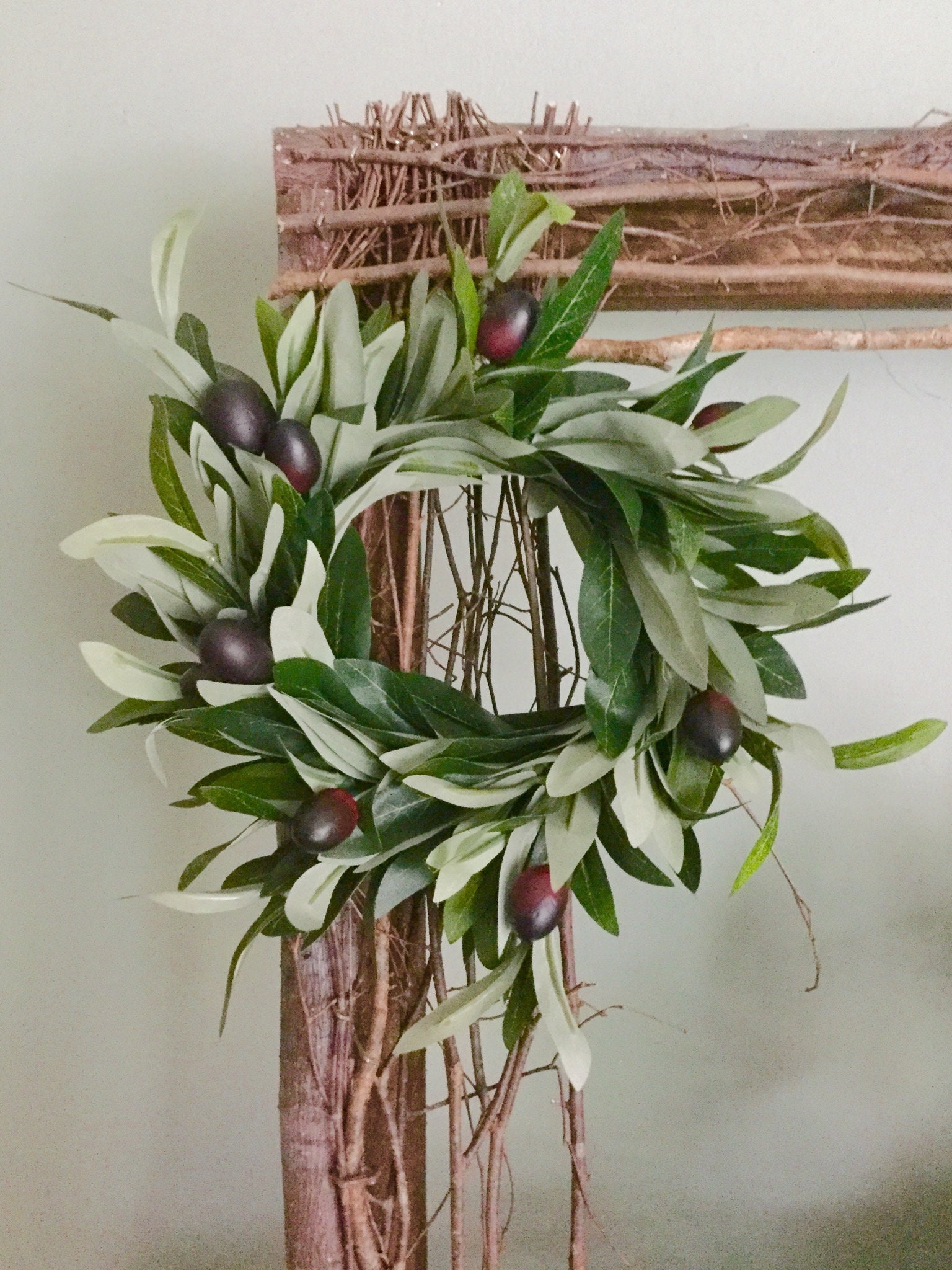 Olive Leaf Wreath Olive Branch Wreath O for Home O Wreath | Etsy
