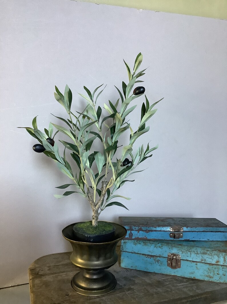 Artificial Olive Tree Tabletop Potted Olive Tree Faux Olive Etsy