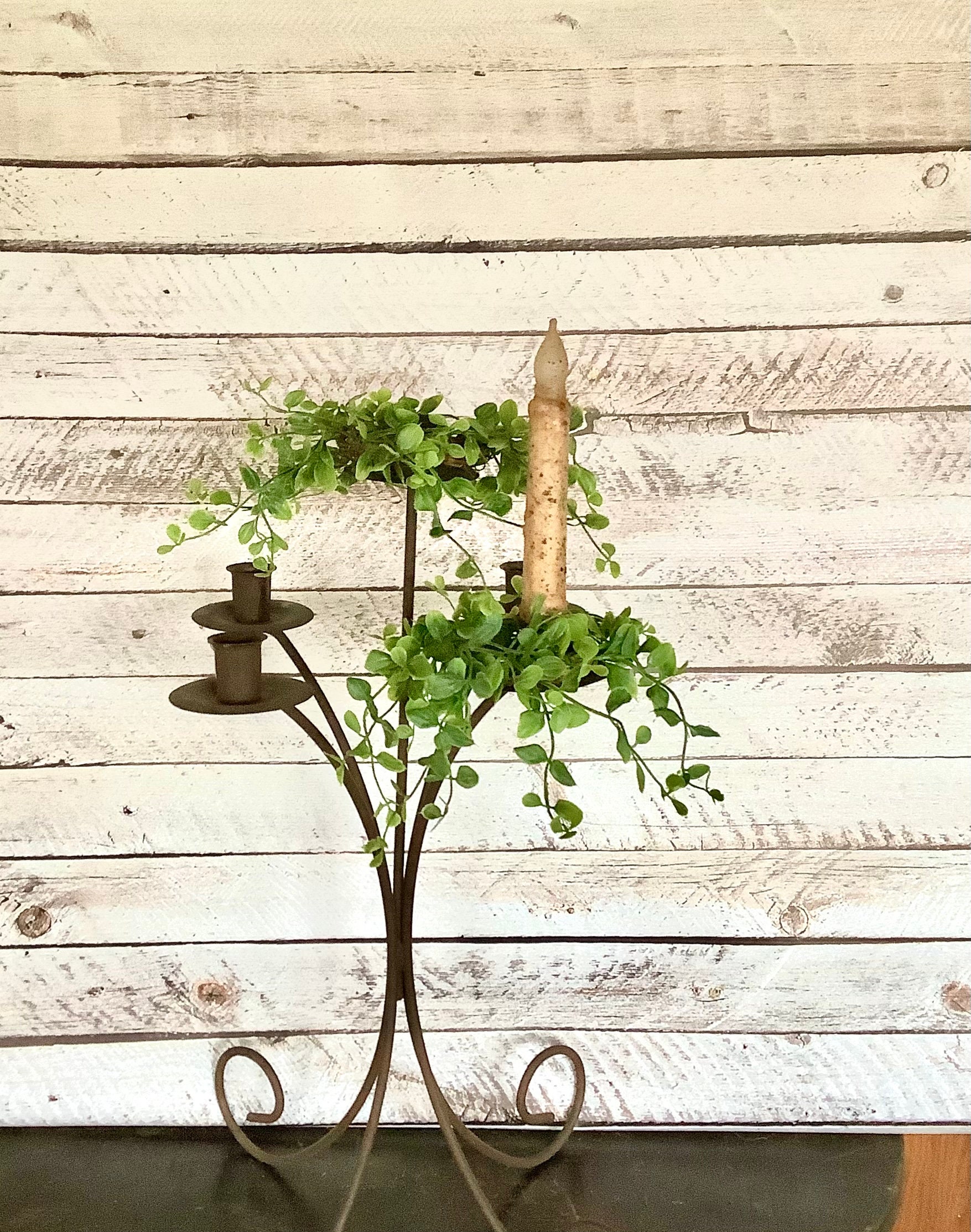 Mini Bog Vine Taper Candle Wreath Candle Ring Candlestick Etsy