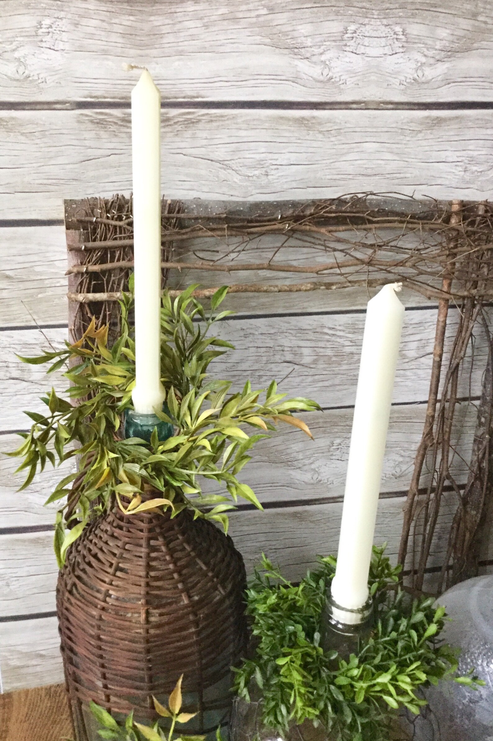 2 Boxwood Taper Candle Wreath Taper Candle Ring Mini Boxwood Etsy New