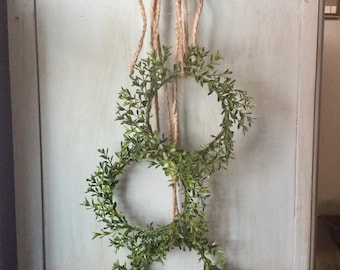 3 Pack Mini Boxwood Wreath,  Candle Ring Wreath, Artificial Boxwood Wreath, Boxwood Decor