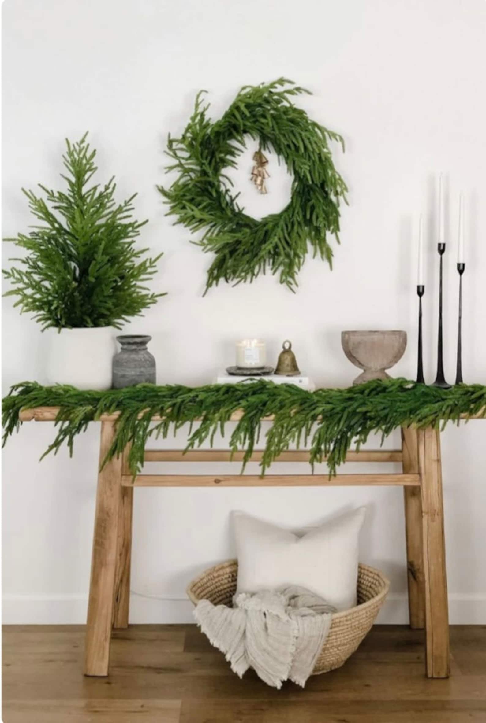 Christmas Norfolk Pine Garland,6 Ft Artificial Green