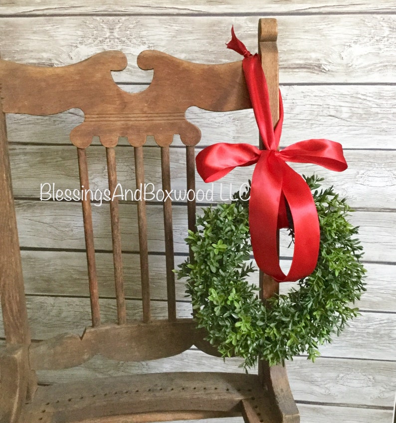 Christmas Boxwood Window Wreath, Christmas Boxwood Wreath, Christmas Window Wreath, Christmas Boxwood Wreath image 4