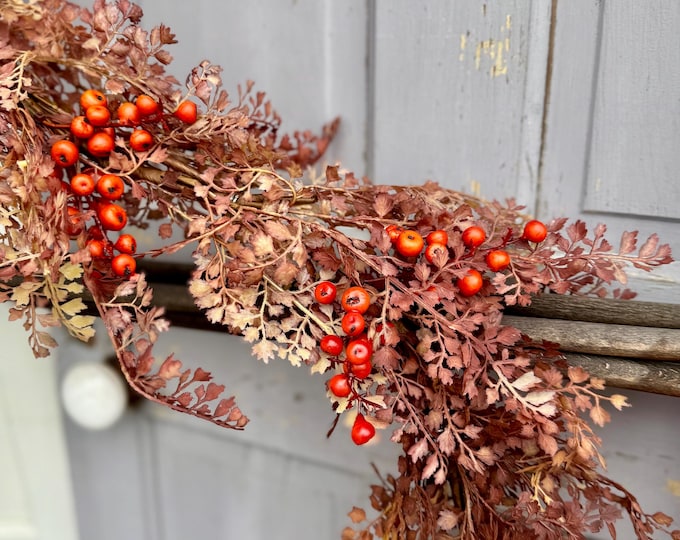 Fall Fern Garland, Thanksgiving Table Decor,