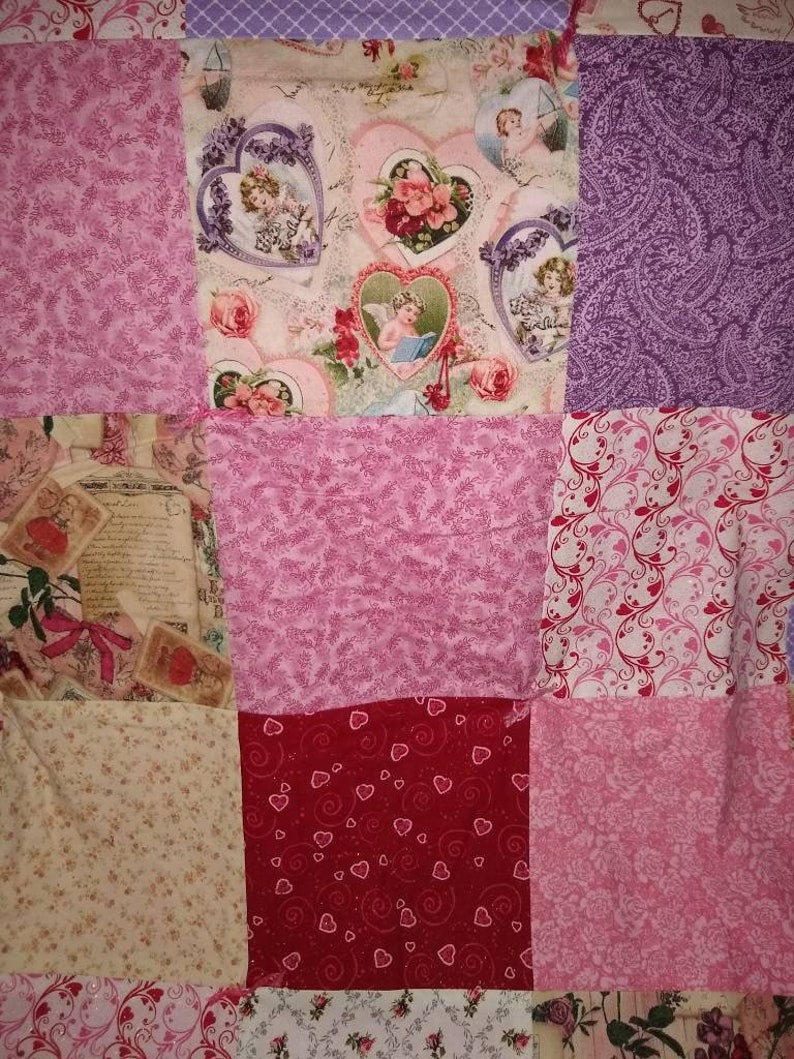 Valentine Patchwork Quilt Vintage Valentine Blanket Etsy