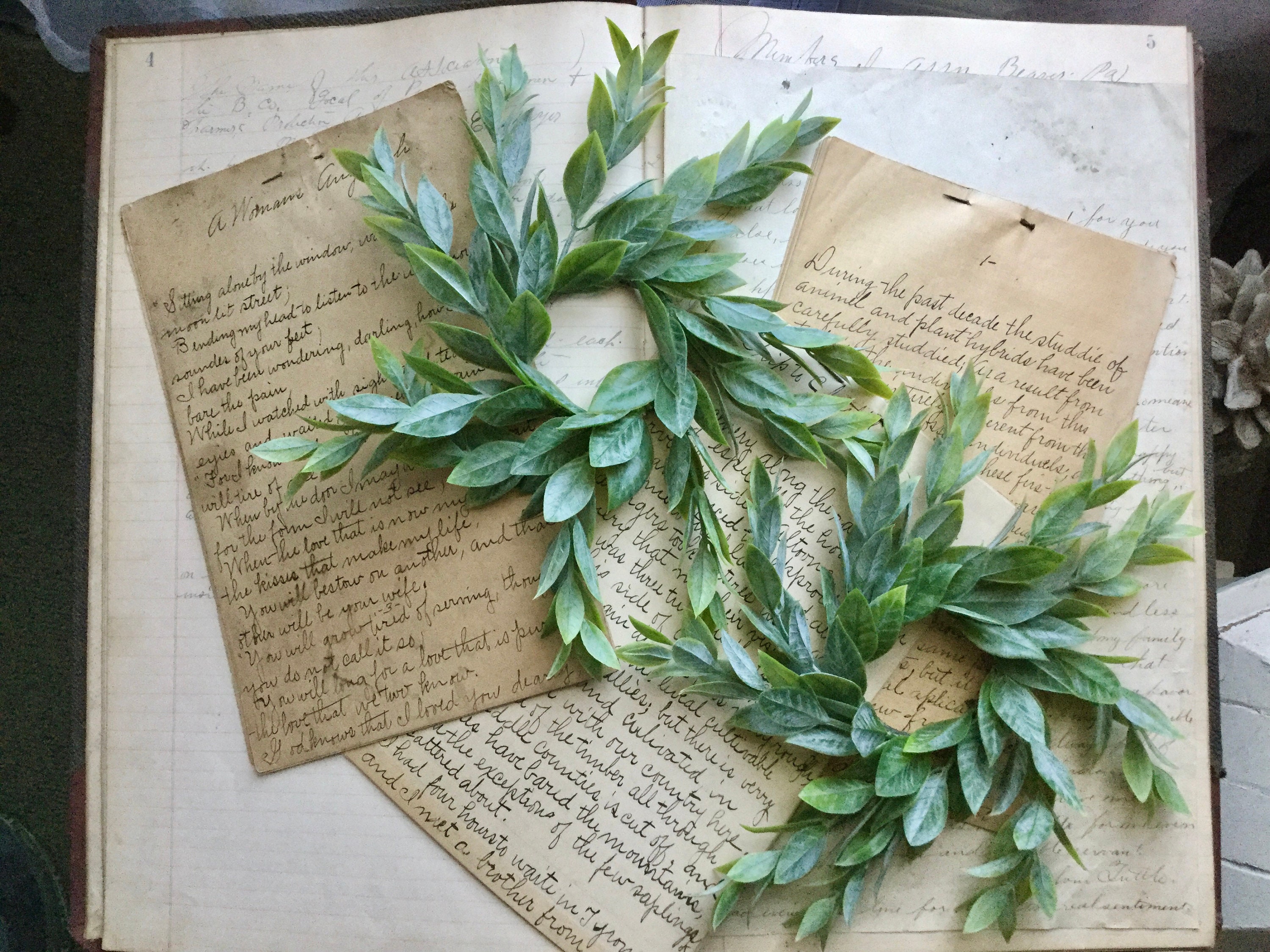 2 Taper Candle Wreath Candelabra Candle Wreath Bay Leaf Etsy