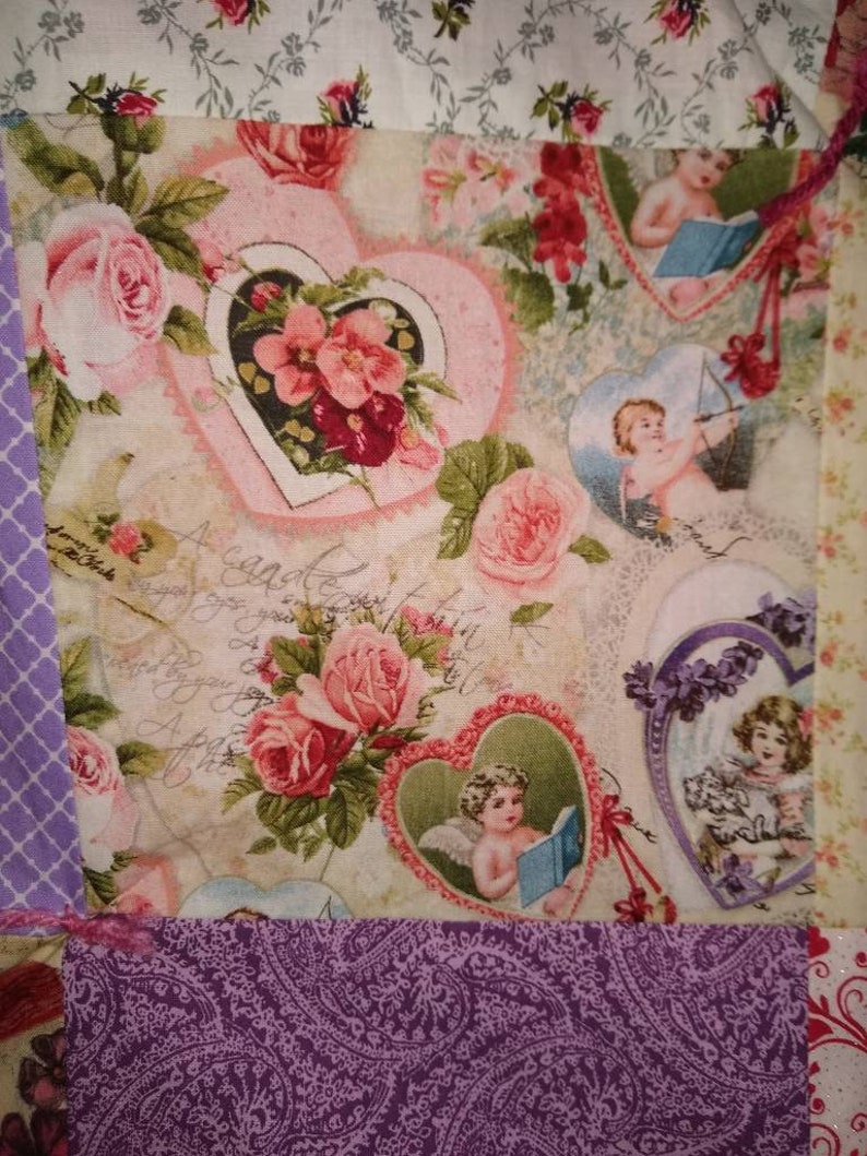 Valentine Patchwork Quilt Vintage Valentine Blanket Etsy