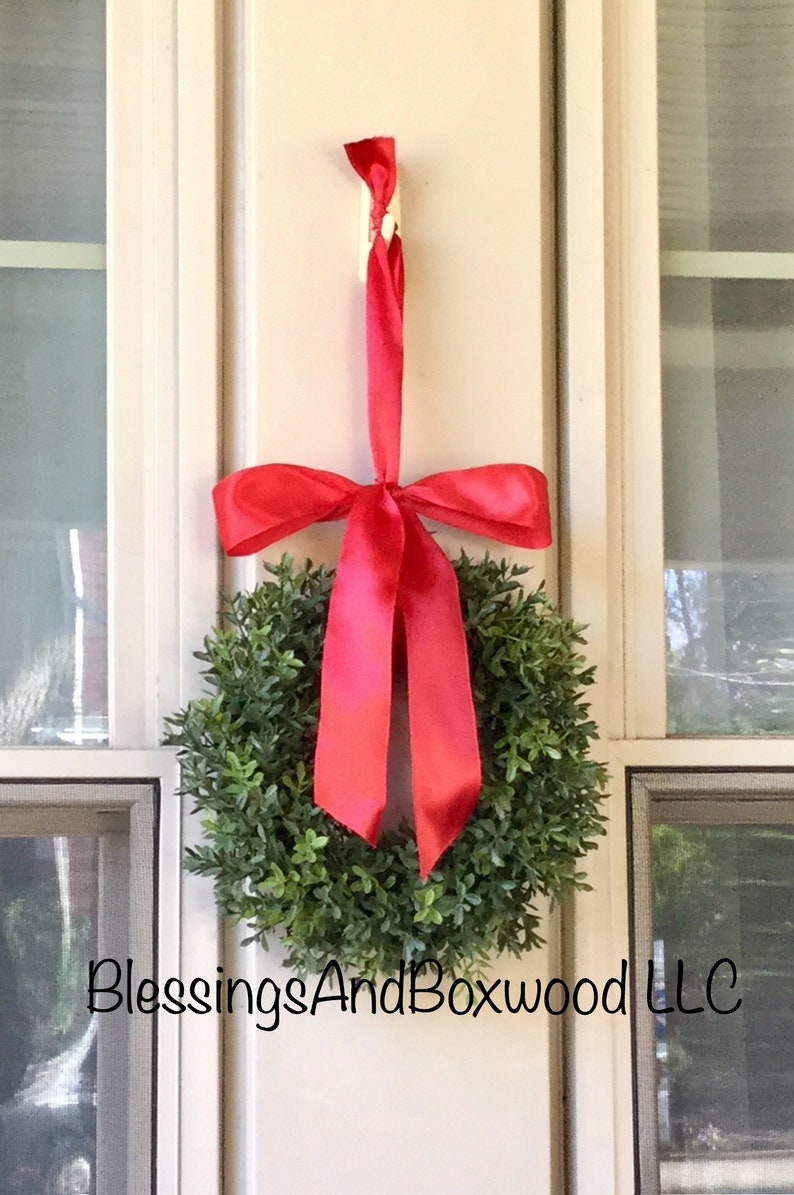 Christmas Boxwood Window Wreath, Christmas Boxwood Wreath, Christmas Window Wreath, Christmas Boxwood Wreath image 2