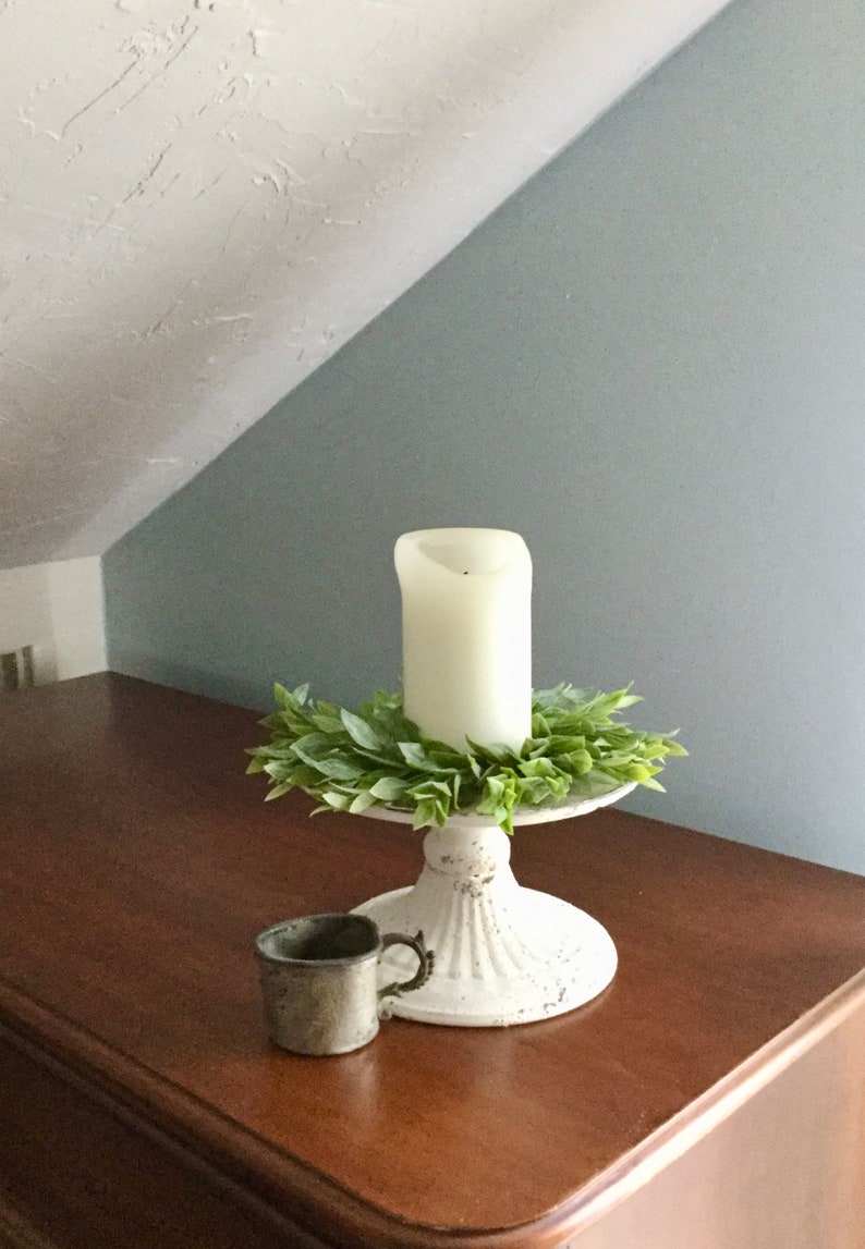 Set of 2 Mini Wreath Eucalyptus Candle Wreath Farmhouse Etsy