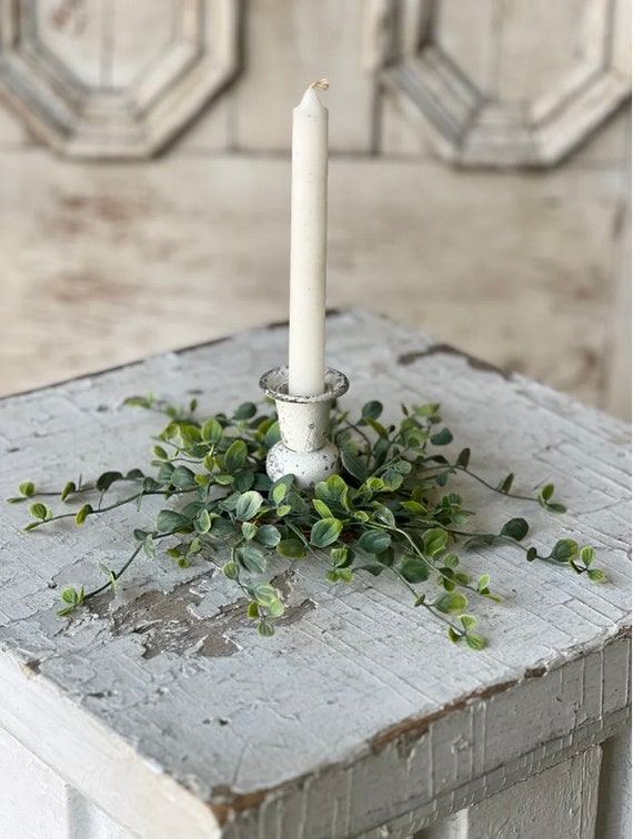 Mini Bog Vine Taper Candle Wreath, Candle Ring, Candlestick Decor,  Candelabra, Farmhouse Decor 