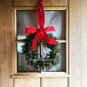 Christmas Boxwood Window Wreath, Christmas Boxwood Wreath, Christmas Window Wreath, Christmas Boxwood Wreath image 6