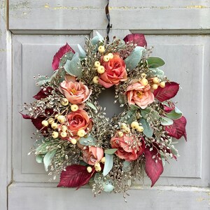 Spring Cabbage Rose Wreath