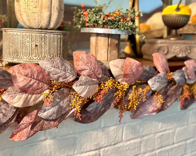 Fall Magnolia Garland, Thanksgiving Table Centerpiece