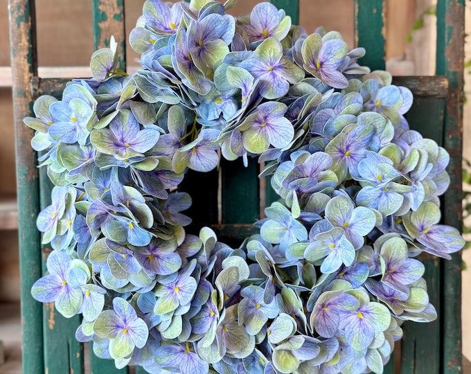 Blue Hydrangea Wreath, Mothers Day Wreath, Summer Wreath, Easter Wreath, Front Door Wreath, Hydrangea Decor Wreath