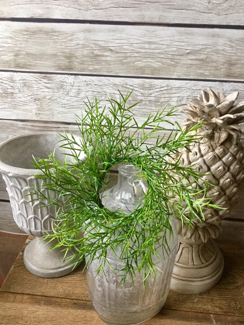 Laurel Window Wreath Mini Dill Grass Candle Ring Wreath Dill Grass Wreath Dill Leaf Wreath