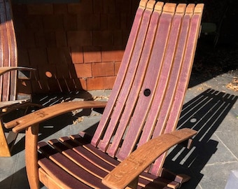 Wine Barrel Adirondack Chair -Oil finsh