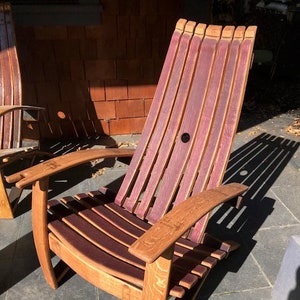 Wine Barrel Adirondack Chair -Oil finsh