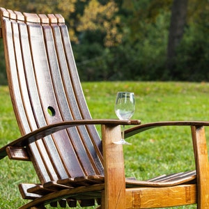 Wine Barrel Adirondack Chair image 1