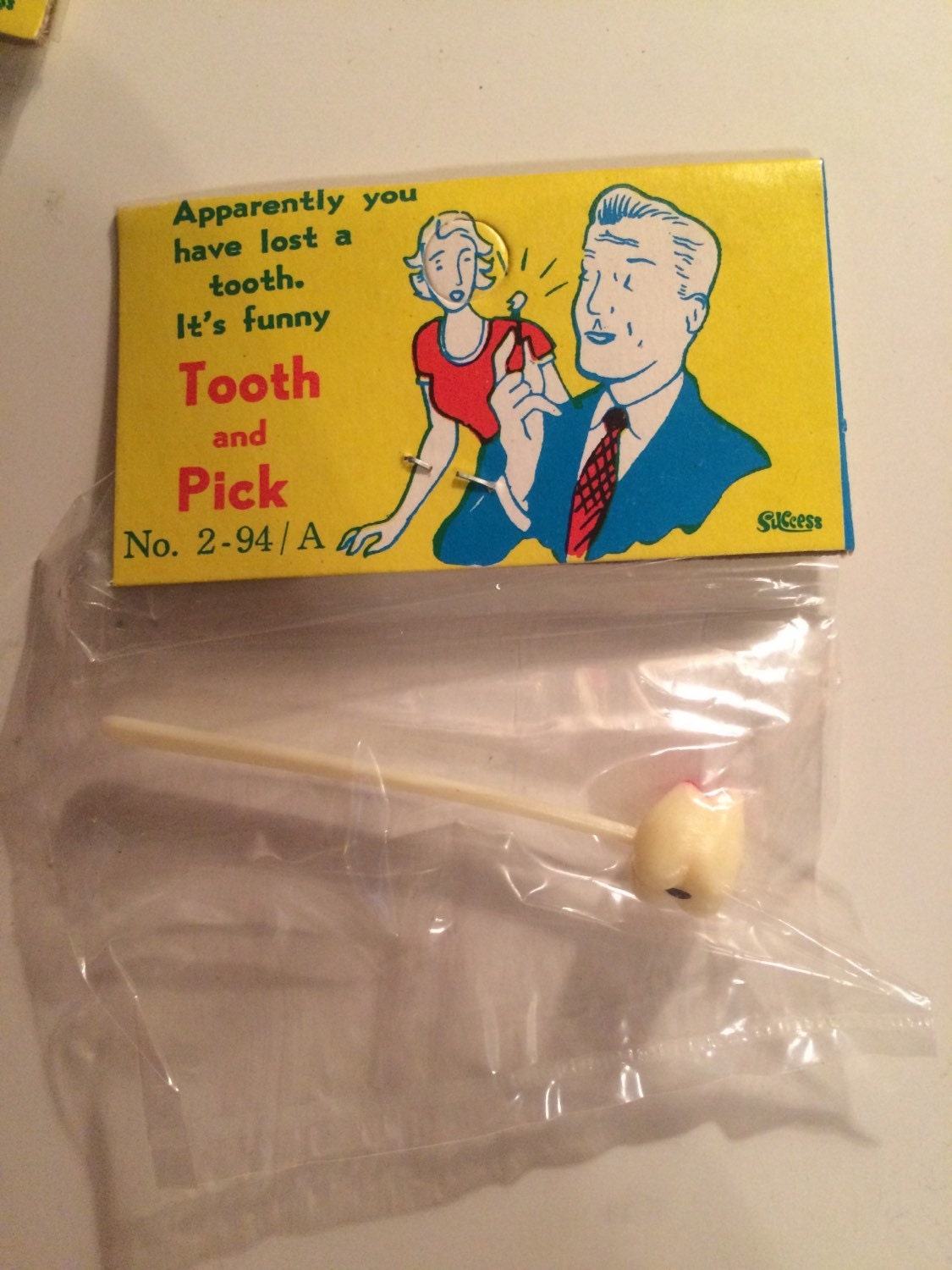 1960s Gag Toy Bloody Tooth on a Toothpick Gag Etsy