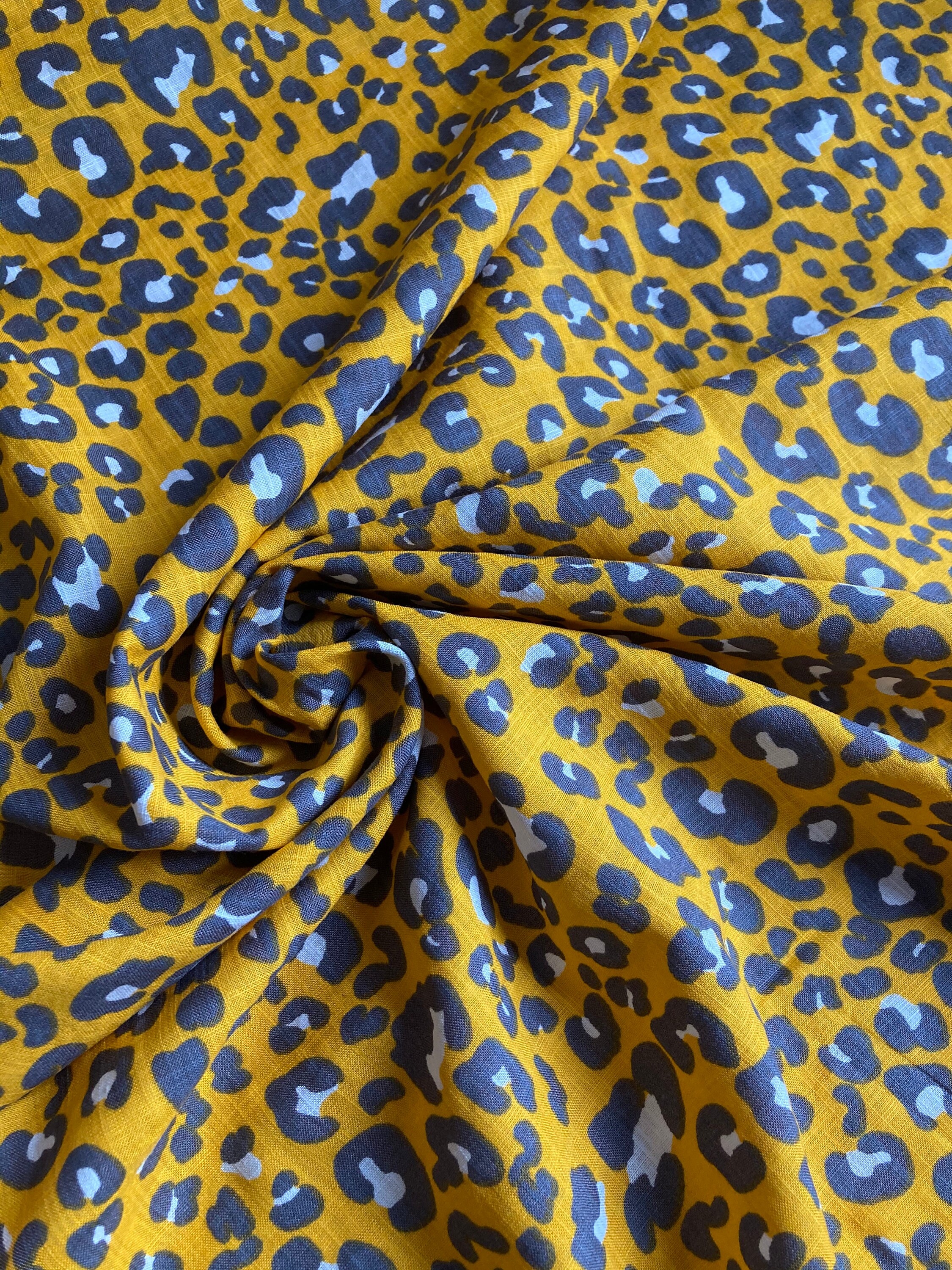 Linen Look Leopard Print Fabric By the Metre Fat Quarters Etsy