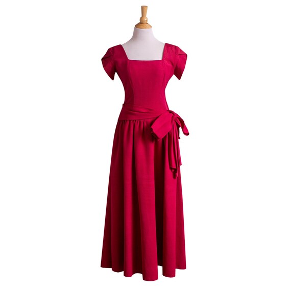 Vintage 1940s Evening Gown, Pink Faille 40s 50s Ev