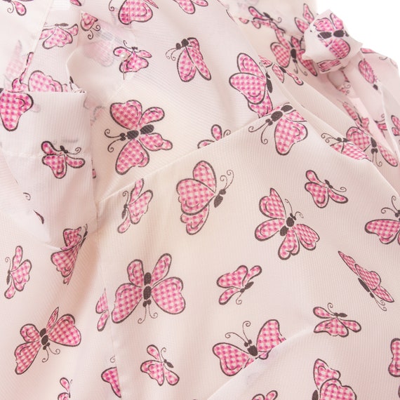 Vintage 1960s Novelty Blouse, Pink Butterfly Prin… - image 7