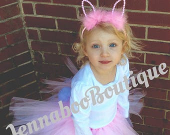 Easter tutu, pink easter tutu,pink easter bunny tutu, bunny headband, pink bunny ears, easter bunny ears, rabbit tutu, rabbit tutu costume