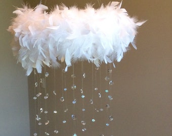 plume de cristal décoration de princesse, mobile bébé mobile, princesse, tutu mobile, mobile pour bébé, bébé fille mobile, plume mobile pour bébé