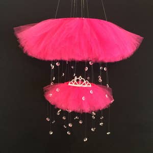 Hot Pink Tutu Crystal Mobile Ballerina Mobile Princess - Etsy