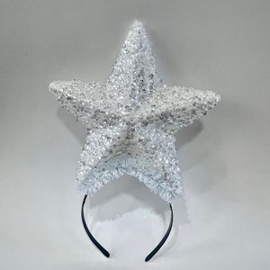 grote gouden kerstster hoofdband, kerstboom topper hoofdband, kerstster, kersthoofdband, sterhoofdband, plakkerige kersttrui