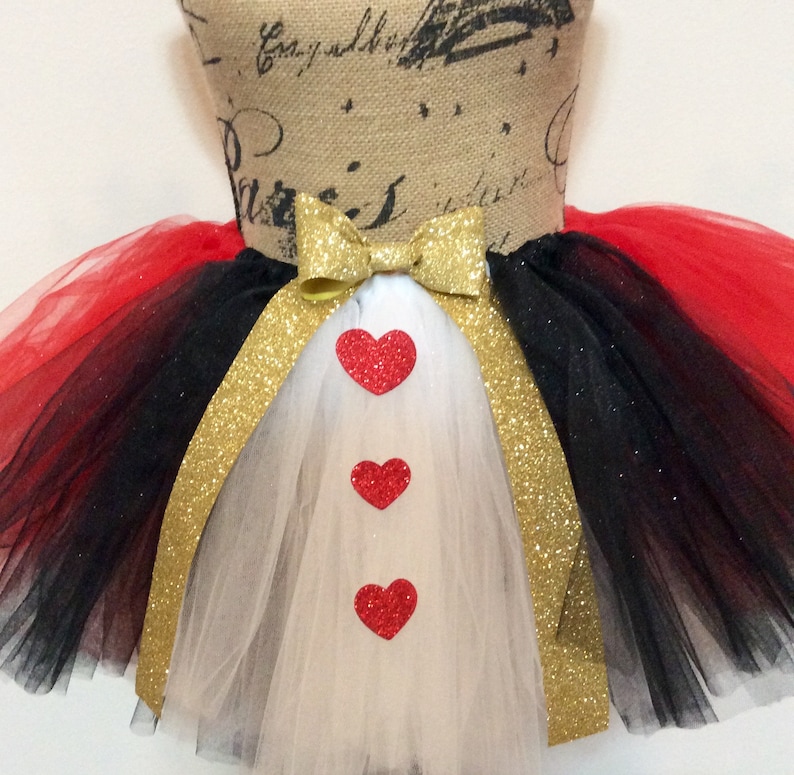 Queen of hearts costume, queen of hearts tutu, queen of hearts crown, Halloween costume, heart tutu, kid costume, adult costume image 1