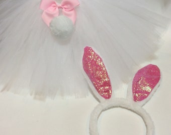 white rabbit costume, pink white rabbit, rabbit halloween costume, easter rabbit costume, rabbit tutu, bunny costume, baby bunny costume