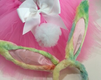 Colorful rabbit costume, tie dye rabbit, rabbit halloween costume, easter rabbit costume, rabbit tutu, bunny costume, baby bunny costume
