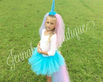 Blue unicorn costume, unicorn halloween costume, pastel unicorn costume, rainbow unicorn, unicorn horn, unicorn tutu, unicorn headband