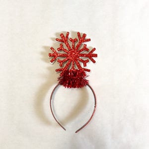 red snowflake headband, Christmas star headband, xmas tree topper headband,  christmas headband, star headband, tacky christmas sweater