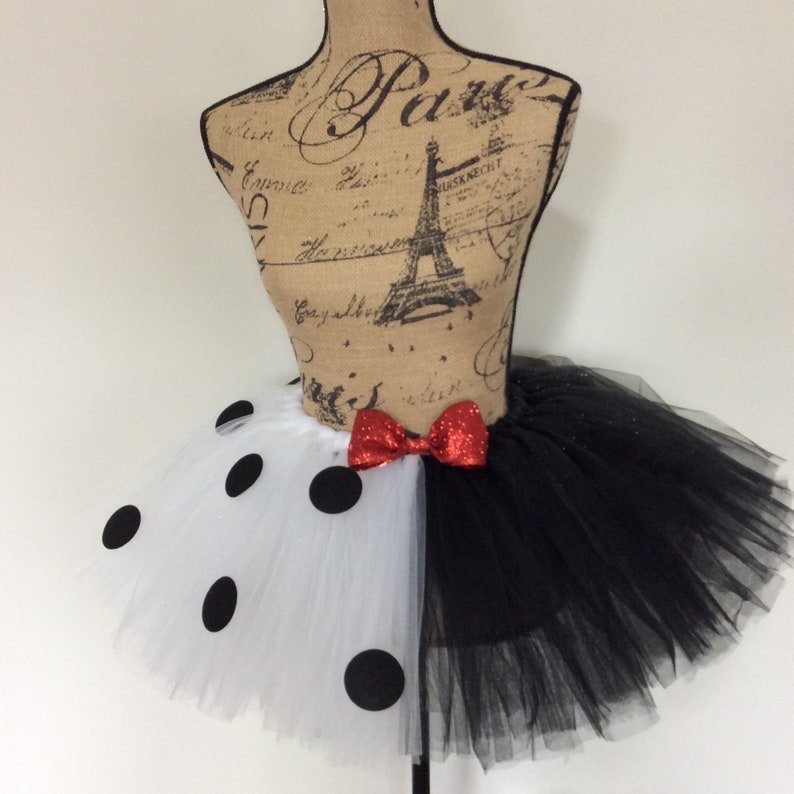 black white dog costume dog tutu Cruella Deville tutu Dalmatian tutu Dalmatian skirt cruella Deville skirt