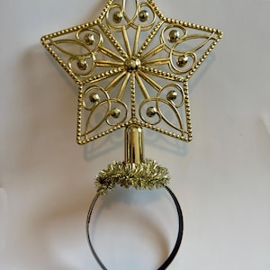 grote gouden kerstster hoofdband, kerstboom topper hoofdband, kerstster, kerst hoofdband, ster hoofdband, plakkerige kersttrui