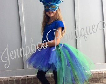 peacock tutu, peacock skirt, peacock costume, peacock mask, peacock, halloween costume, kid costume, costume, adult costume