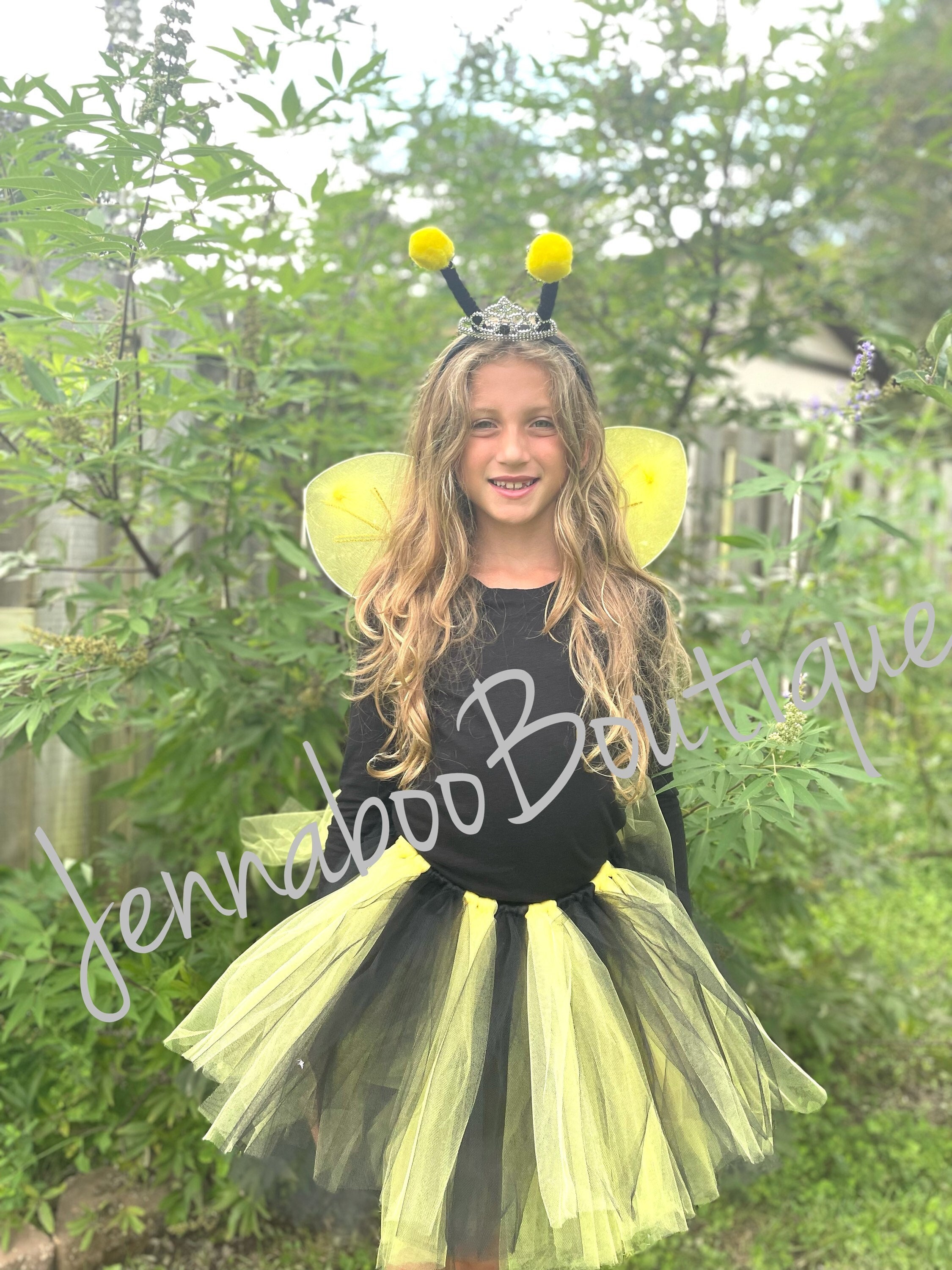 Girls Bee Costume - Complete Bumblebee Kids Costume Set with Tutu