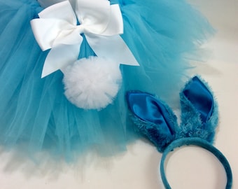 Easter tutu, blue easter tutu,pink easter bunny tutu, bunny headband, pink bunny ears, easter bunny ears, rabbit tutu, rabbit tutu costume
