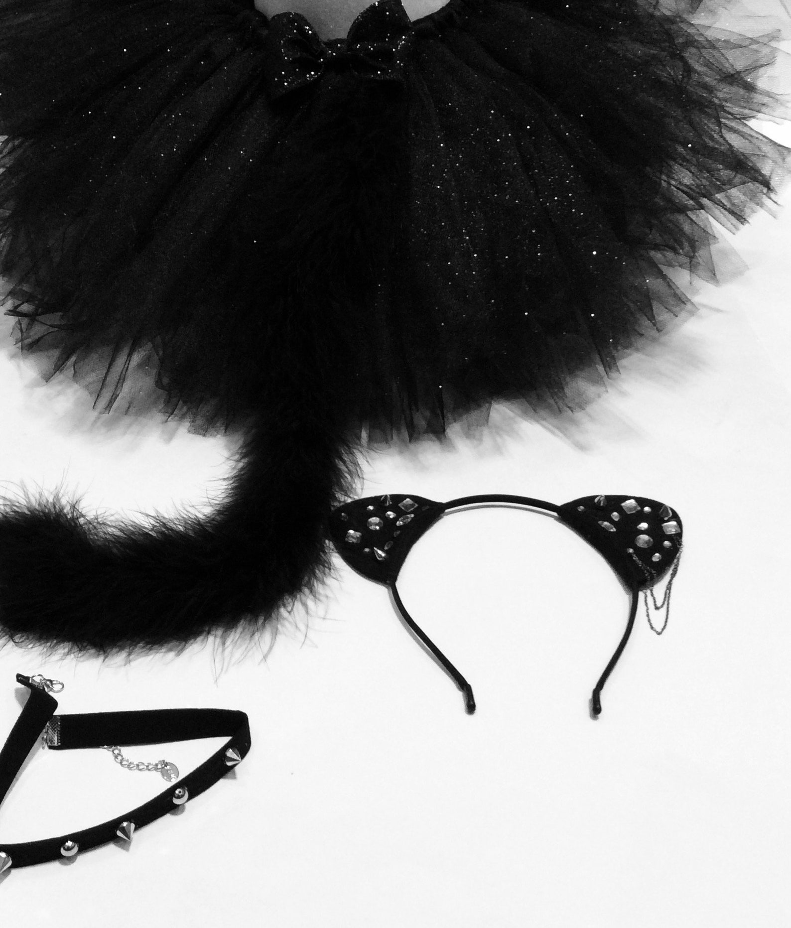 Cat Costume Black Cat Costumeadult Cat Costume Studded Cat Etsy