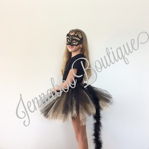 Leopard cat tutu costume, black gold cat costume, halloween costume, leopard tutu, leopard costume, baby costume, adult costume