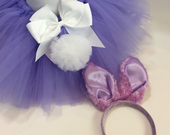 Easter tutu, purple easter tutu,pink easter bunny tutu, bunny headband, pink bunny ears, easter bunny ears, rabbit tutu, rabbit tutu costume
