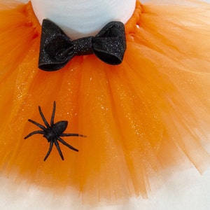 halloween tutu, spider tutu, orange black tutu, orange glitter tutu, baby halloween tutu, kids halloween tutu, halloween spider tutu