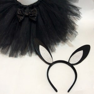 black bunny costume, bunny halloween costume, rabbit costume, rabbit tutu, black white rabbit costume, baby costume, adult rabbit costume