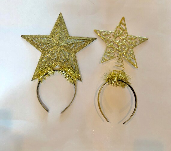 big gold Christmas star headband xmas tree topper headband Etsy