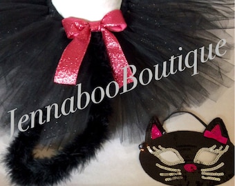 Cat costume, black cat costume, baby cat costume, adult cat costume, halloween cat costume, cat mask, black cat tutu,  girl cat costume
