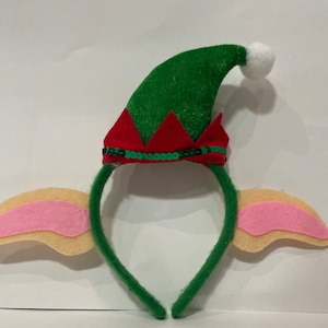 santa hat headband, santa hat, christmas headband, elf  headband, ugly christmas sweater, tacky christmas sweater, elf hat headband