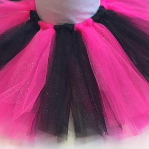 pink and black tutu, glitter tutu, hot pink tutu, baby tutu, adult tutu, fun run tutu, colorful tutu, purple black tutu, red black tutu