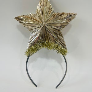 grote gouden kerstster hoofdband, kerstboom topper hoofdband, kerstster, kerst hoofdband, ster hoofdband, plakkerige kersttrui